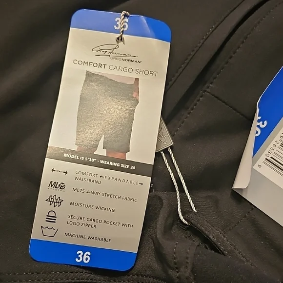 Greg Norman Men's Black Shorts.  Size 36 - Picture 7 of 9